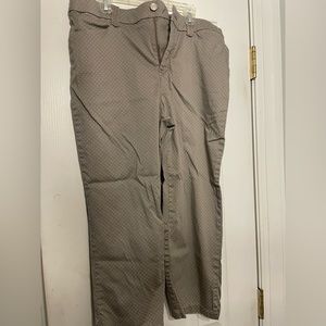 Women white polka dot khakis